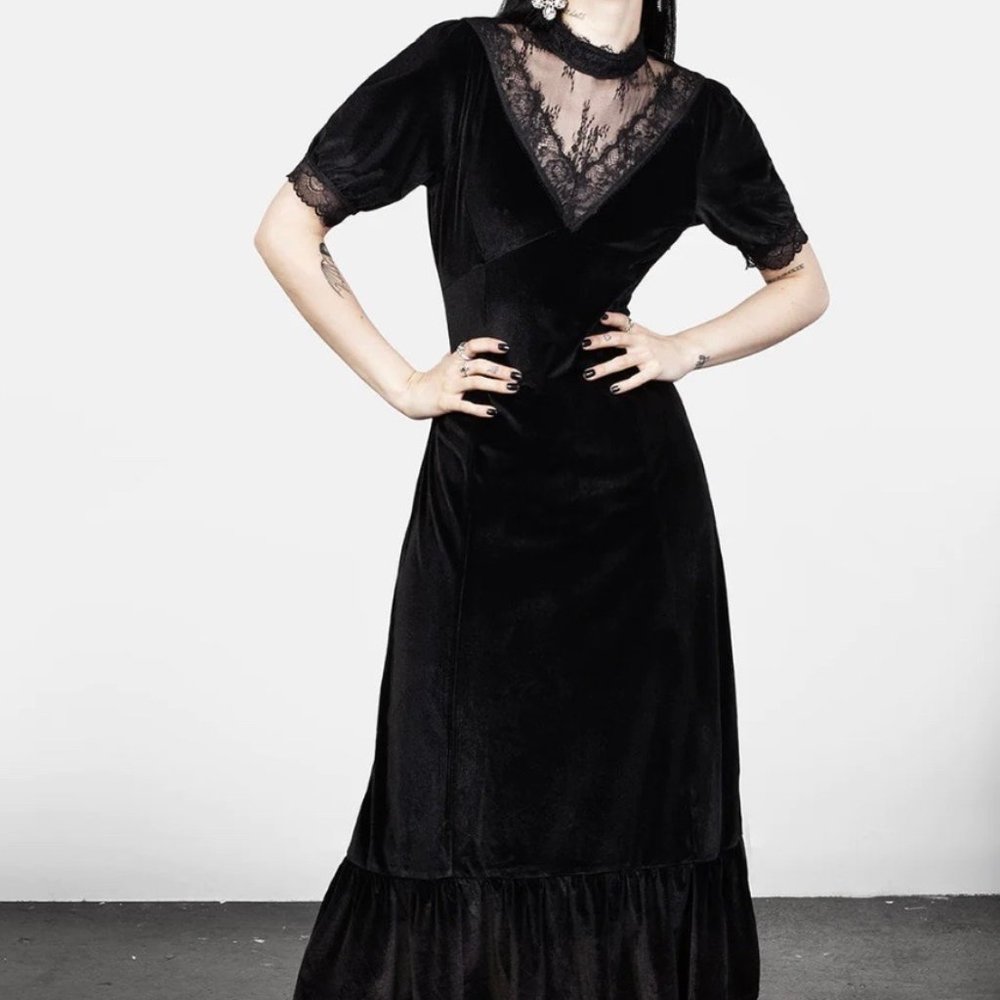NWT Disturbia Sorrow Velour Midmaxi Dress UK size 8